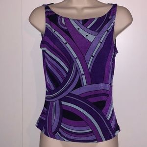 Purple rhinestone stretch top